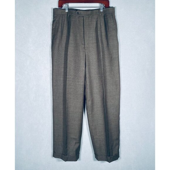 Hart Schaffner Marx Suit Mens 44R Brown Wool 2 Piece Blazer Pants 34x30 Union - Picture 15 of 16